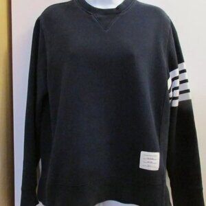 Thom Browne Navy Classic 4-Bar stripe Loopback Sweatshirts Size 4 L/XL